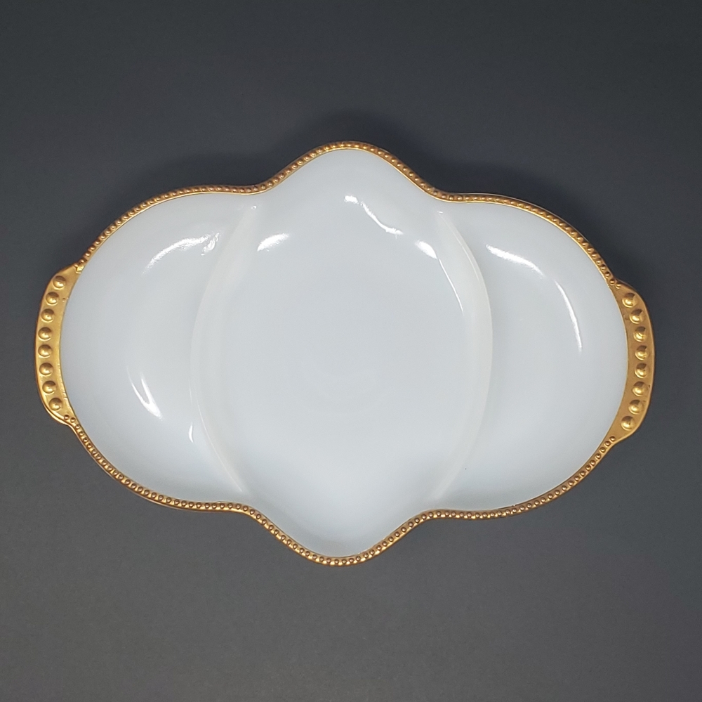 Fire-King Milk Glass Divided Tray